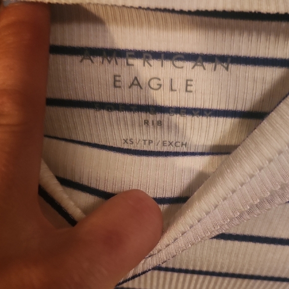 American Eagle Outfitters Cream Fitted Button Down Shirt - Picture 2 of 4